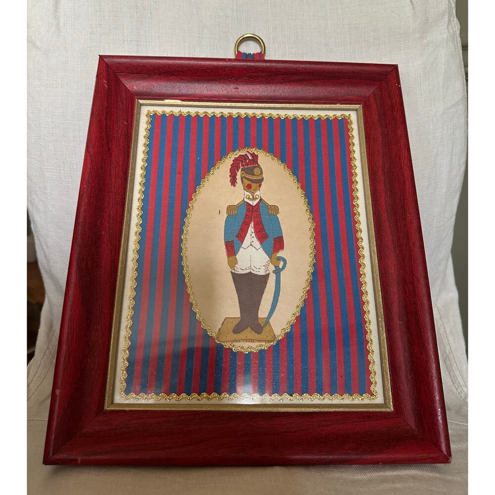 Vintage picture historical military figure American Revolutionary war red stripe